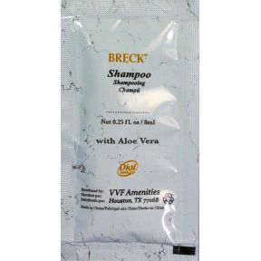 Breck White Marble Shampoo Packet with Aloe Vera C03-0114401-1100 - 0.25 oz shampoo in travel size packet.