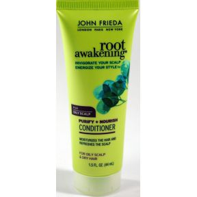 John Frieda Root Awakening Conditioner - Dry Hair C03-0253605-8200 - 1.5 oz travel size nourishing moisture conditioner in plastic tube.