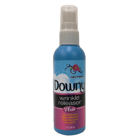 Downy Wrinkle Releaser D02-0113201-3100 - 3 fl oz travel size in plastic pump bottle. Light fresh scent. Smoothes away wrinkles. Reduces static cling.