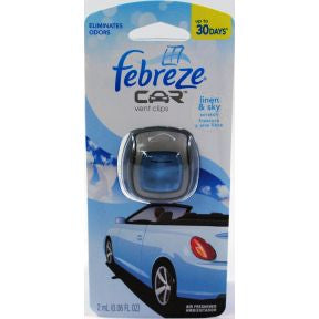 Febreze Car Vent Clip Linen & Sky D02-0176410-9100 - 2 ml travel size car air freshener.