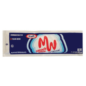 Kraft Miracle Whip Dressing F01-0400303-1100 - 7/16 oz miracle whip dressing packet, individual size.