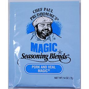 Chef Paul Prudhommes Magic Seasoning Blends - Pork and Veal Magic F01-0941208-1100 - .25 oz packet. No MSG, No Additives or preservatives.