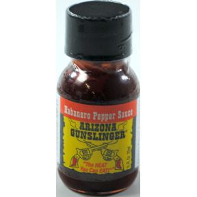 Arizona Gunslinger Habanero Pepper Sauce F03-3772804-3100 - 3/4 oz plastic bottle.