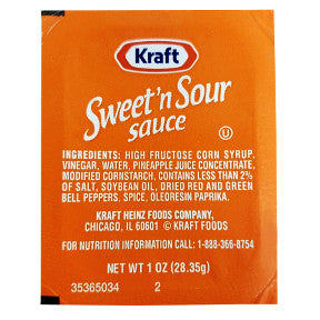 Kraft Sweet'n Sour Sauce F03-3900300-2100 - 1 oz sweet and sour sauce in sealed cup. A convenient travel size for on the go.