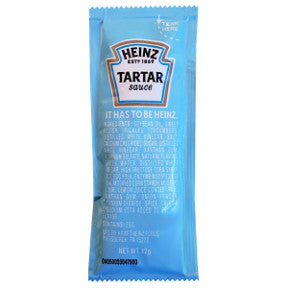 Heinz Tarter Sauce F03-4400100-1101 12 gram 12g tartar sauce in individual size packet.