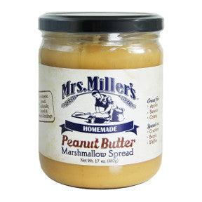 Mrs. Miller's Homemade Peanut Butter Spread F06-0170301-3200 - 1.5 oz home made peanut butter spread in glass jar. A convenient travel size for on the go.