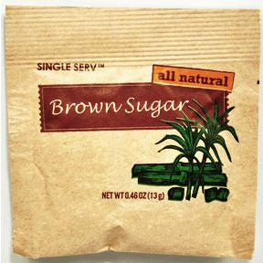 Diamond Crystal All Natural Brown Sugar Packet F08-0188910-1100-0.46 oz. packet. Single Serve.