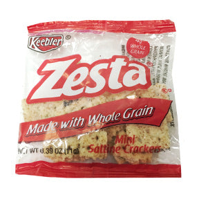 Keebler® Zesta® Mini Saltine Crackers - Whole Grain F09-0165601-8100 - 0.39 oz. package. 4 g. whole grain.