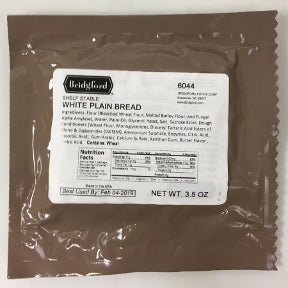 Bridgford White PlainBread F10-0539152-8200 - 3.5 oz Shelf Stable Flat Bread.