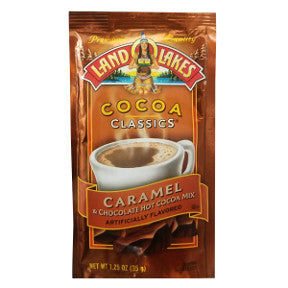 Land O Lakes Cocoa Classics Caramel & Chocolate F20-1006209-7200 - 1 1/4 oz caramel and chocolate flavor hot cocoa beverage mix in individual size packet. A convenient travel size for on the go.