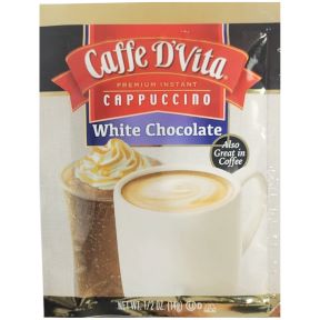 Caffe Dvita ® Cappuccino - White Chocolate F20-1334902-8200-1/2 oz. packet premium instant cappuccino.