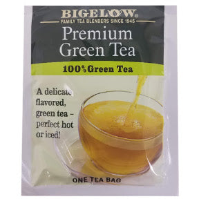 Bigelow Premium Green Tea F20-1723801-0000 - Single tea bag in sealed packet. Healthy antioxidants.