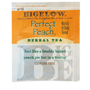 Bigelow Perfect Peach Herb Tea F20-1823819-0000 Single bag in sealed packet.