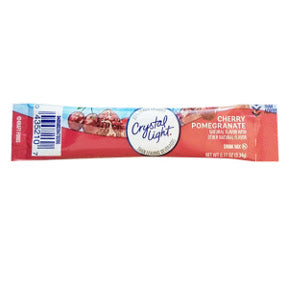 Crystal Light Natural Cherry Pomegranate F20-2209036-0100 - 0.11 oz packet. Vitamin enhanced drink mix. 5 calories per serving. Makes 2 servings. Mix with 16 oz water. Gluten Free.