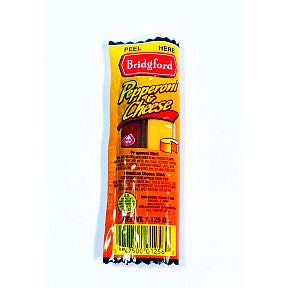 Bridgford Pepperoni and Cheese 1.125 oz. F30-3639122-8200-1.125 oz. package of Pepperoni and Cheese.