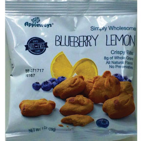 Appleways® Blueberry Lemon Crispy Bites F32-3937400-8100 - 1 oz. individually sealed package.