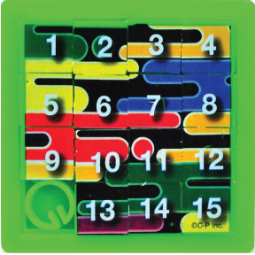 Puzzle - Number G01-0159903-8100 - Numeric plastic puzzle. Push tiles around puzzle to form a number sequence when completed. Colors May Vary.