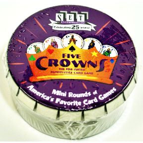 SET® Five Crowns Mini Round G01-0360801-9000-card game in a mini round tin.