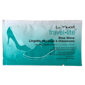 LA Fresh Travel Lite Shoe Shine Wipe J01-0459901-1100 - 1 shoe shine towelette in travel size individually sealed packet. Shines up shoes in an instant.