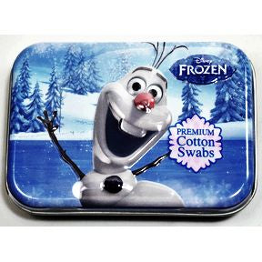Cotton Buds® Disney Frozen Cotton Swab Tin J01-0509901-9100-Travel size reclosable tin of 30 cotton swabs. Various designs.