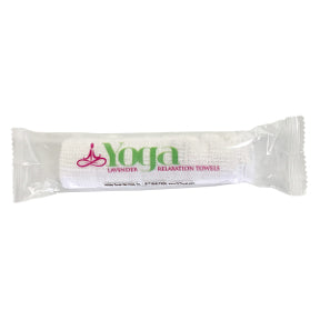 Yoga Lavender Relaxation Towel J01-0761721-9100-1 packaged, lavender scented, relaxation towel.