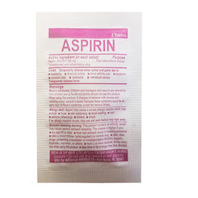 Medi-First Aspirin P01-0127401-1000 - 2 tablets in individual sealed packet.