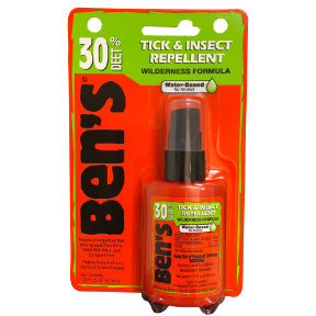 Bens 30 Deet Tick & Insect Repellent Spray P04-0255802-8200 - 1.25 fl oz travel size insect repellent in plastic pump bottle. 30% deet. Water based formula. Contains no alcohol.