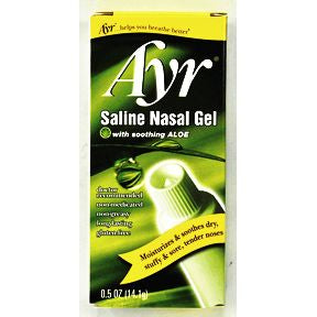 Ayr® Saline Nasal Gel with soothing Aloe P06-0127402-9100-0.5 oz. tube. Ayr® helps you breathe better®