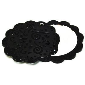 Flower Compact Mirror S02-0358602-9000-compact travel mirror, with sliding closure.