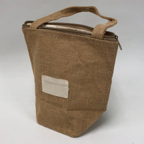 Bag, Jute Tote, 9" x 6.5" x 5" With Patch, S04-0337718-9100