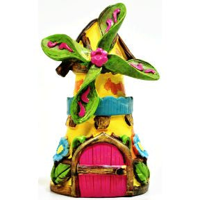 Polystone Mini Fairytale Windmill U03-0301232-0190-a single Fairytale Windmill. Garden décor.