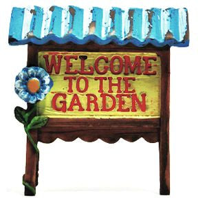 Polystone Mini Country Welcome Sign U03-0601232-0890-a single mini country sign. Garden décor.