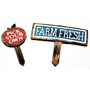 Polystone Mini Country Signs (2 pc set) U03-0606232-0092-2 pc set of mini country signs. Garden décor.