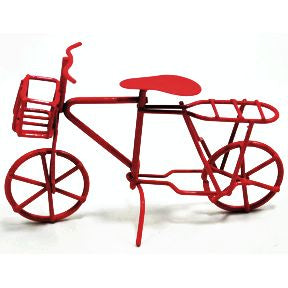 Iron Mini Bicycle U03-0904232-0030-a single red iron bicycle. Garden décor.