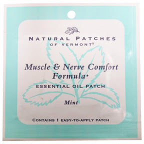 Natural Patches of Vermont Muscle & Nerve Comfort Formula Mint V03-0365100-1400-1 Easy-To-Apply Essential Oil Patch.