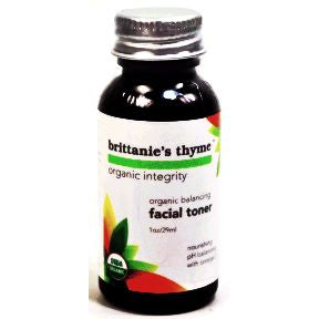 Brittanie's Thyme Organic Balancing Facial Toner BC2-0161403-8100-1 oz facial toner in plastic bottle. Organic Integrity.
