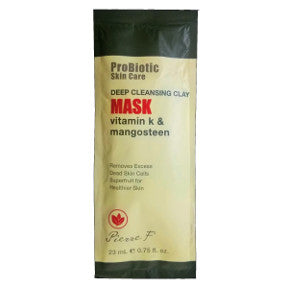Pierre F ProBiotic Skin Care Deep Cleansing Clay Mask BC2-0189403-1400-0.75 fl oz. packet. Vitamin K & Mangosteen.