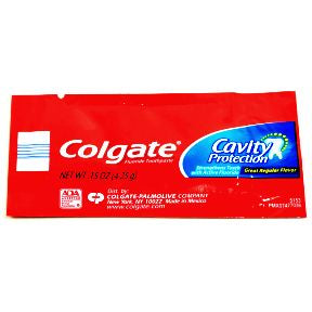 Colgate Cavity Protection Toothpaste (packet) C01-0114201-1100 - 0.15 oz travel size individually sealed toothpaste packet. Great regular flavor.