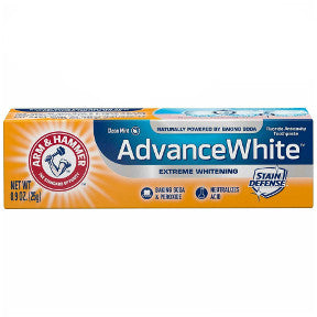 Arm & Hammer Advance White Toothpaste C01-0119302-4100 - 0.9 oz travel size toothpaste tube. Fresh mint.