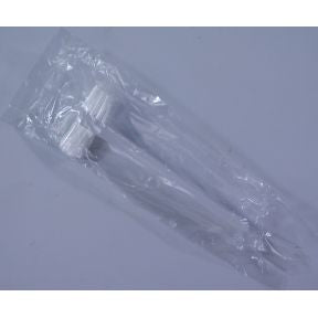 DawnMist Denture Brush C01-0417501-0000 - Travel size denture toothbrush in cellophane wrapper.