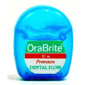 OraLine Dental Floss - plain C01-0528404-9000 - 10 meters of floss in travel size plastic dispenser.