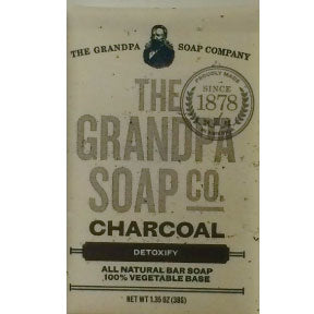 The Grandpa Soap Co. Charcoal Detoxify Bar Soap C02-0168108-8200 - 1.35 oz. individually wrapped all natural bar soap.