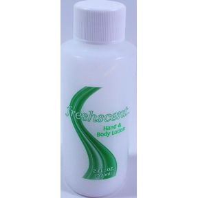 Freshscent Hand & Body Lotion 2oz bottle C02-0314301-8200 - 2 oz travel size hand and body lotion in plastic bottle. Special blend of aloe vera and vitamin E.