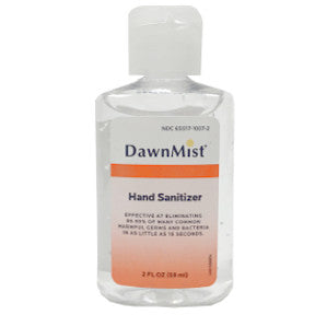 Dawnmist® Hand Sanitizer 2oz C02-0317503-8300-2 fl oz hand sanitizer in travel size plastic bottle.