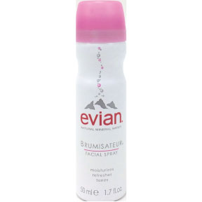 Evian® Facial Spray C02-0328501-8200 - 1.7 oz travel size aerosol can. Natural. Moisturizes, refreshes and tones.
