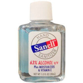 Sanell Hand Sanitizer - 1 oz C02-0343701-8200 - 1 oz hand sanitizer in travel size plastic bottle. Kills 99.99% of Germs.
