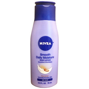 Nivea® Smooth Daily Moisture Body Lotion Shea Butter C02-0356308-8300 - 2.5 oz. bottle of Smooth Sensation Body Lotion for Dry Skin.