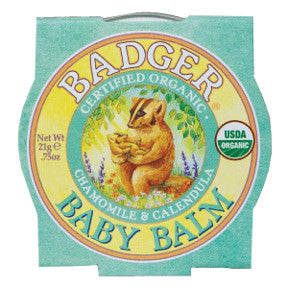Badger Baby Balm - Chamomile & Calendula C02-0370711-9100 - 0.75 oz skin balm in travel size tin. USDA Organic.