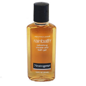 Neutrogena Rainbath Shower Bath Gel C02-0722001-8100 - 1 oz travel size refreshing shower and bath gel in plastic bottle.