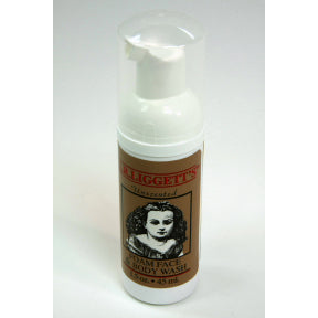 J.R. Liggett's Foam Face & Body Wash Unscented C02-0747501-8200 - 1.5 oz travel size foaming face and body wash in plastic pump bottle. Unscented. Mild, gentle cleansing. 100% non-detergent. Moisturizing oils.